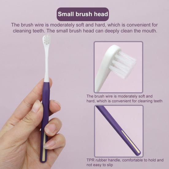 Yousheng Dog Toothbrush Kit Portable Teeth Care Ergonomic Design Oral Cleaning Soft Bristles Pet Dental Solution Toothpaste Kit Daily Use