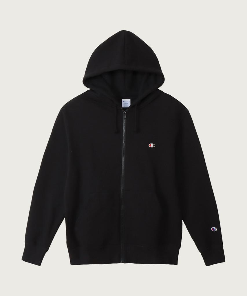 Champion Basic C Logo Regular Fit Zip-Up Hoodie Off Black
