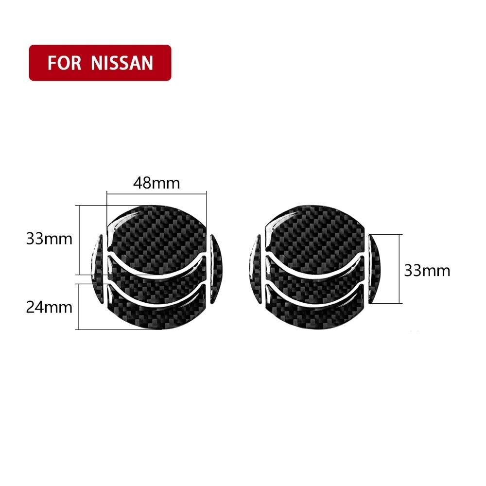 Real Carbon Fiber Interior Trim Sticker For Nissan 370Z Z34 2009- Air Outlet Dashboard Vent Cover Car Interior Accessories