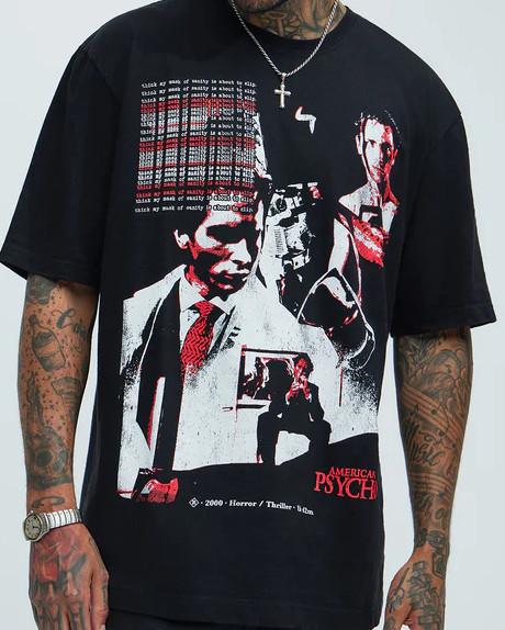 Remake American Psycho horror movie short sleeve black color shirt KV38282 Unisex T-Shirt S