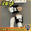 Bear lace bow girl fluffy slippers outer wear autumn and winter cute cartoon thick-bottomed indoor one-word slippers