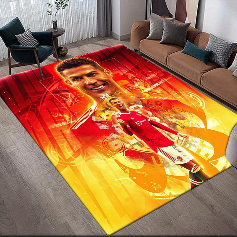 Castleford Tigers Flanelmuster Quadratischer Teppich, Läufer, Teppich für Wohnzimmer Schlafzimmer Sofa Spielzimmer Dekor, Rutschfeste Fußmatte
