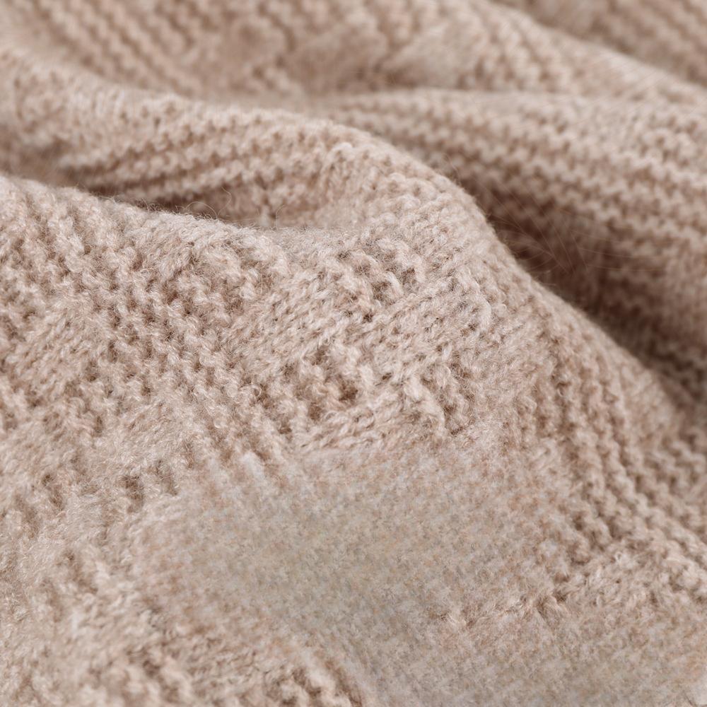 Women's Winter Double Layer Plus Velvet Warm Cycling Ear Protection Wool Gloves Knitted Hat Scarf Must Have Three Piece Set In Winter