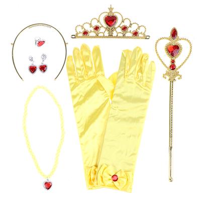 6Pcs/Set Princess Crown Magic Wand Necklace Gloves Accessories Girl Beauty Sets