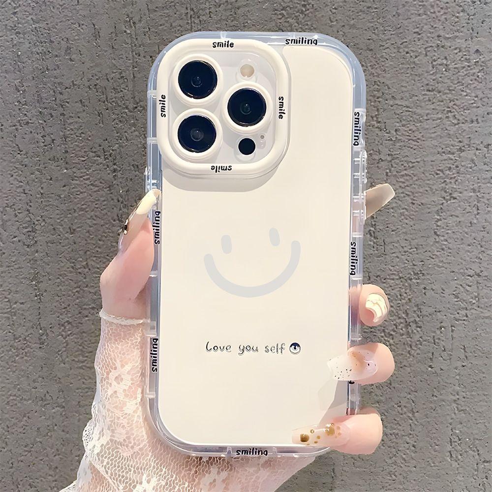 Simple smiley face for iPhone17ProMax mobile phone case 14 Apple 13 fine hole 12/15 premium 16 soft case