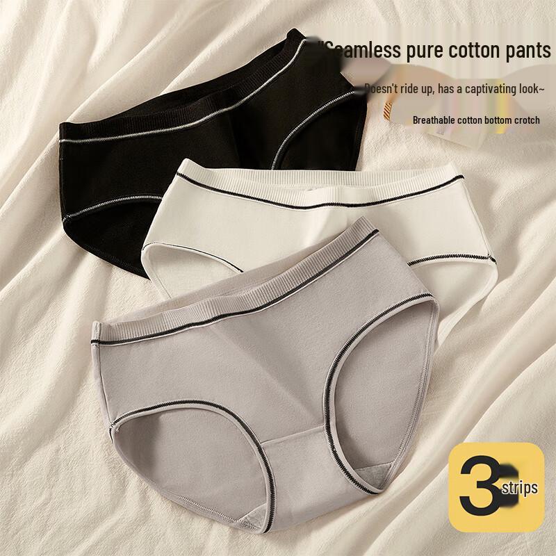 Langsha Women s Cotton Antibacterial Mid-Waist Briefs L смешанный