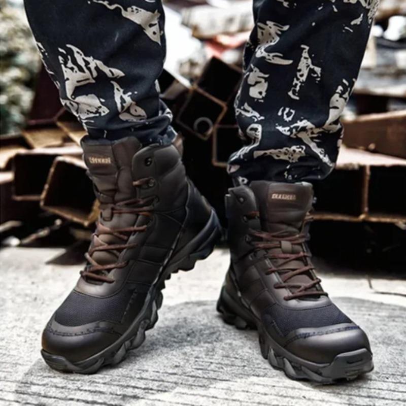 High-end Motorcycle Boots Tactical Outdoor Hiking Camping Sneakers for Men Unisex Safety Boots for Men Zapatos Seguridad Hombre