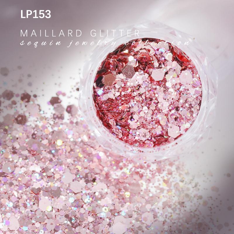 Maillard Sparkly Mixed Nail Sequins Uv Gel Acrylic Holographic Glitter Flakes Manicure Tips Charms For Women Girls Diy Manicure