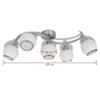 Plafonnier avec abat-jour en verre 5 ampoules E14 240987
