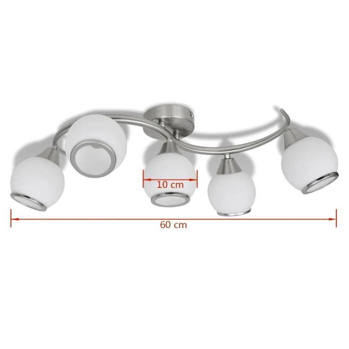 Ceiling Light with Glass Shade 5 E14 Bulbs 240987