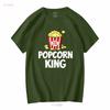 Popcorn King Machine Movie Snack Maker T Shirt Men vintage Washed Comfortable graphic Top For Everyday Wear Stretched Unisex