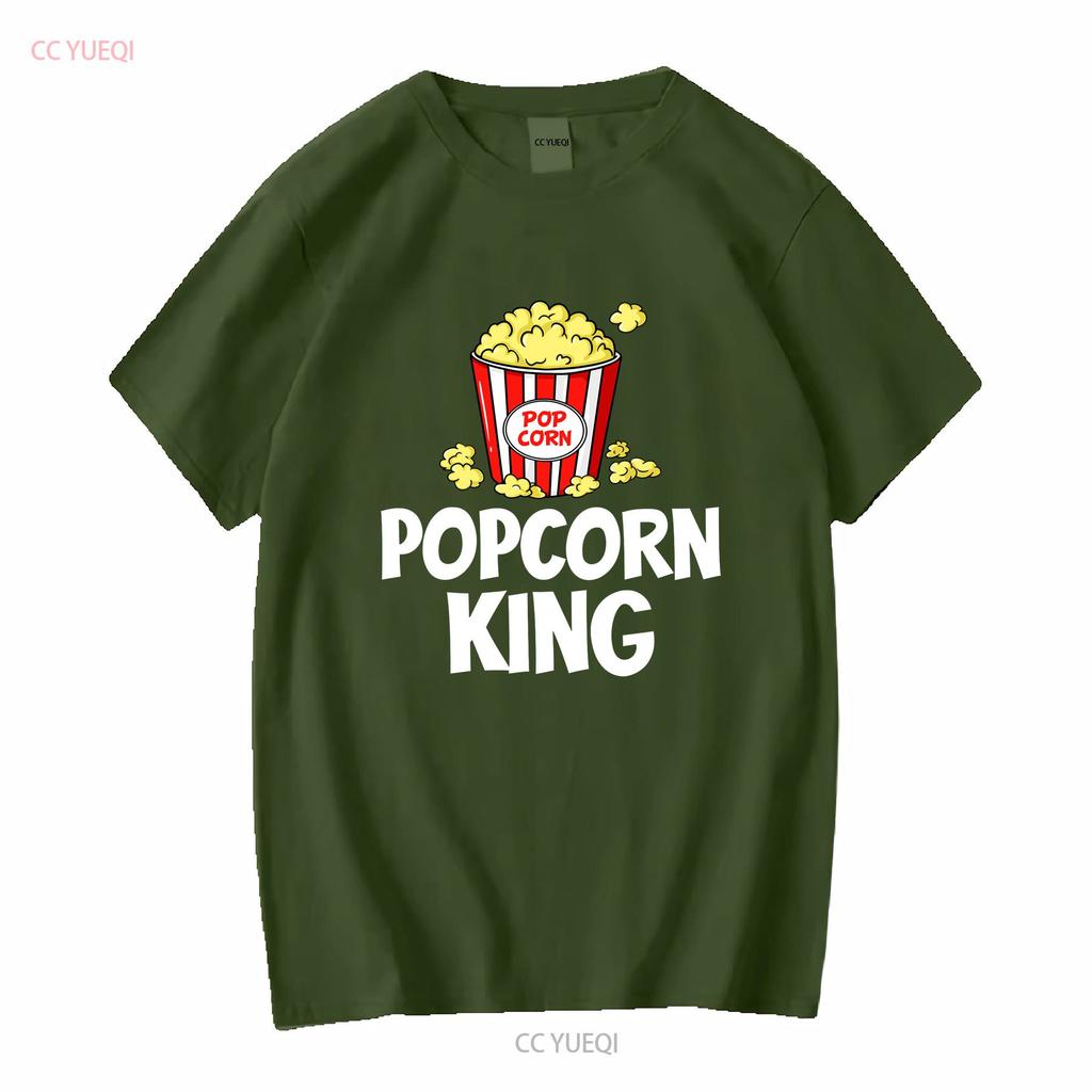 Popcorn King Machine Movie Snack Maker T Shirt Men vintage Washed Comfortable graphic Top For Everyday Wear Stretched Unisex