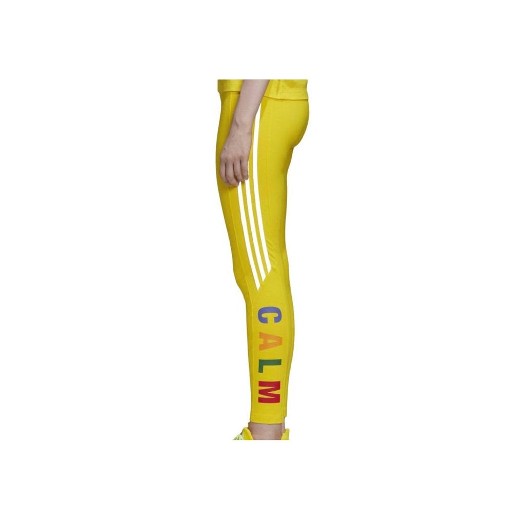 Adidas Pharrell Williams Retro Sports Tight Letter Comfortable Side Stripe Casual Pants Women pants Yellow FR9082