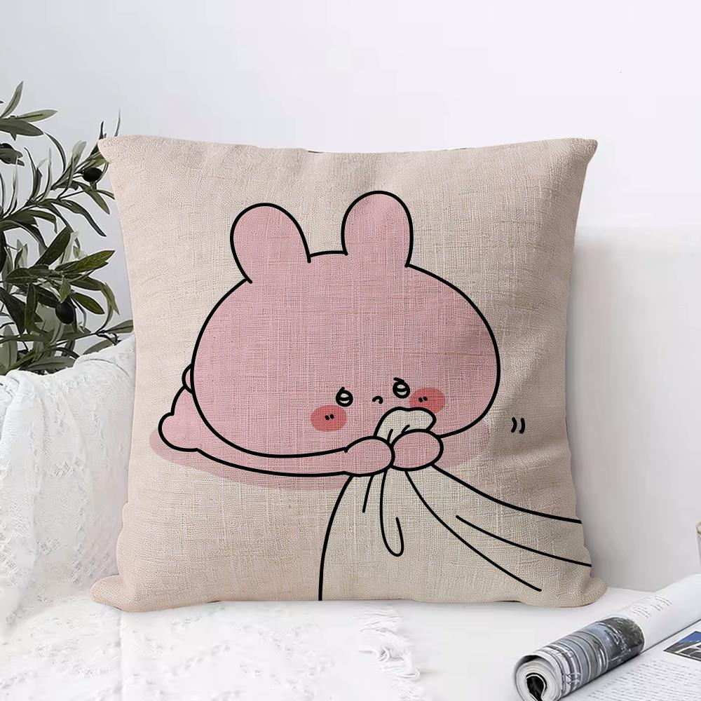 AAsamimichaan AAsamimi Cushion Cover Eco Linen Pillow Case DoubleSided Print Breathable Durable Zipper Home Decor Gift