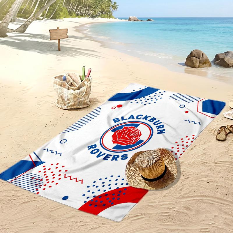 Blackburn Rovers Fußball Print Strandtuch, Großes Weiches Schnelltrocknendes Handtuch für Strand Camping Schwimmen