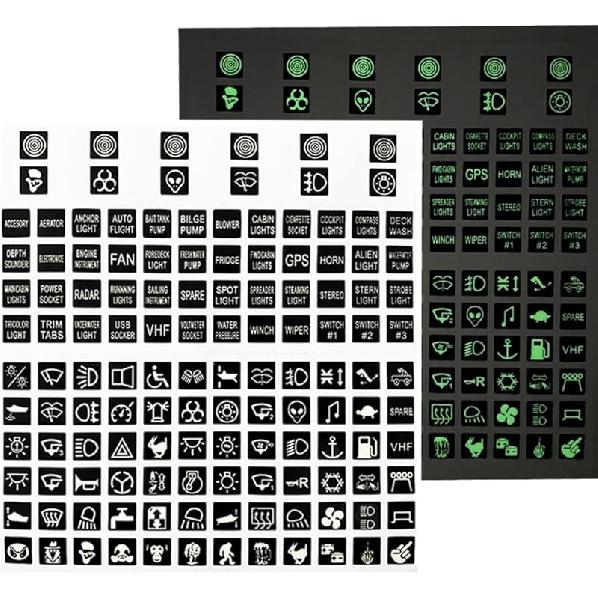 144 Clear Switch Label for Dashboard Central Console Switch Panel Decal for Circuit Panel Marine Boat Truck Camper Dashboard Switch Control Labels