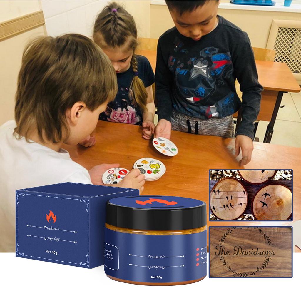 Wood Burning Paste Outdoor DIY Pyrography Wood Paste Leather Canvas Paper Combustion Aid Paste