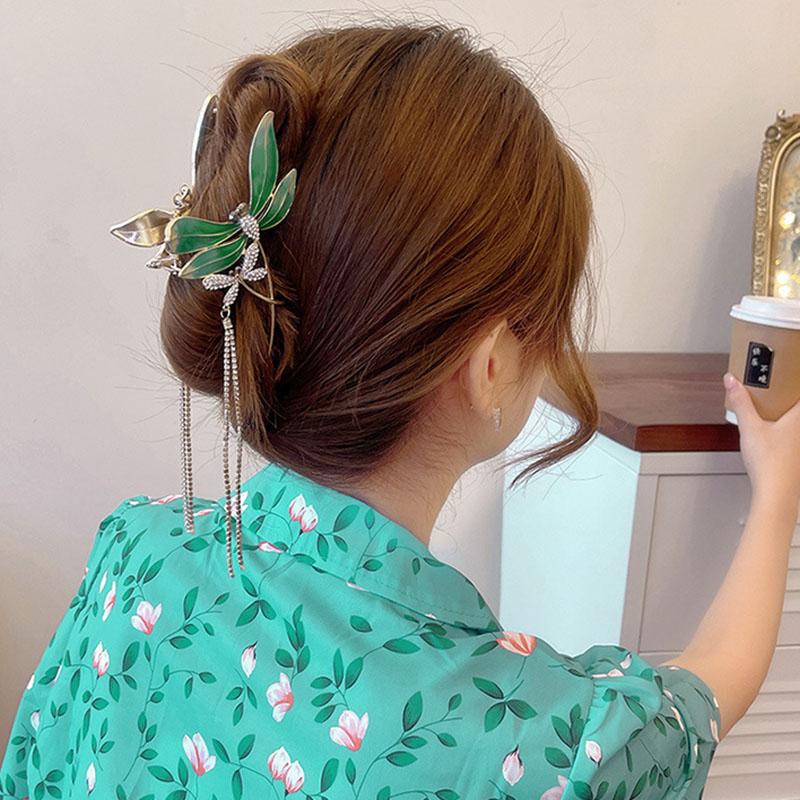 Elegante Metall Kristall Libellen Krallenklammer für Damen Große Quaste Haarspangen Haarspangen Kopfschmuck Haarnadeln Mode Haaraccessoires Geschenke