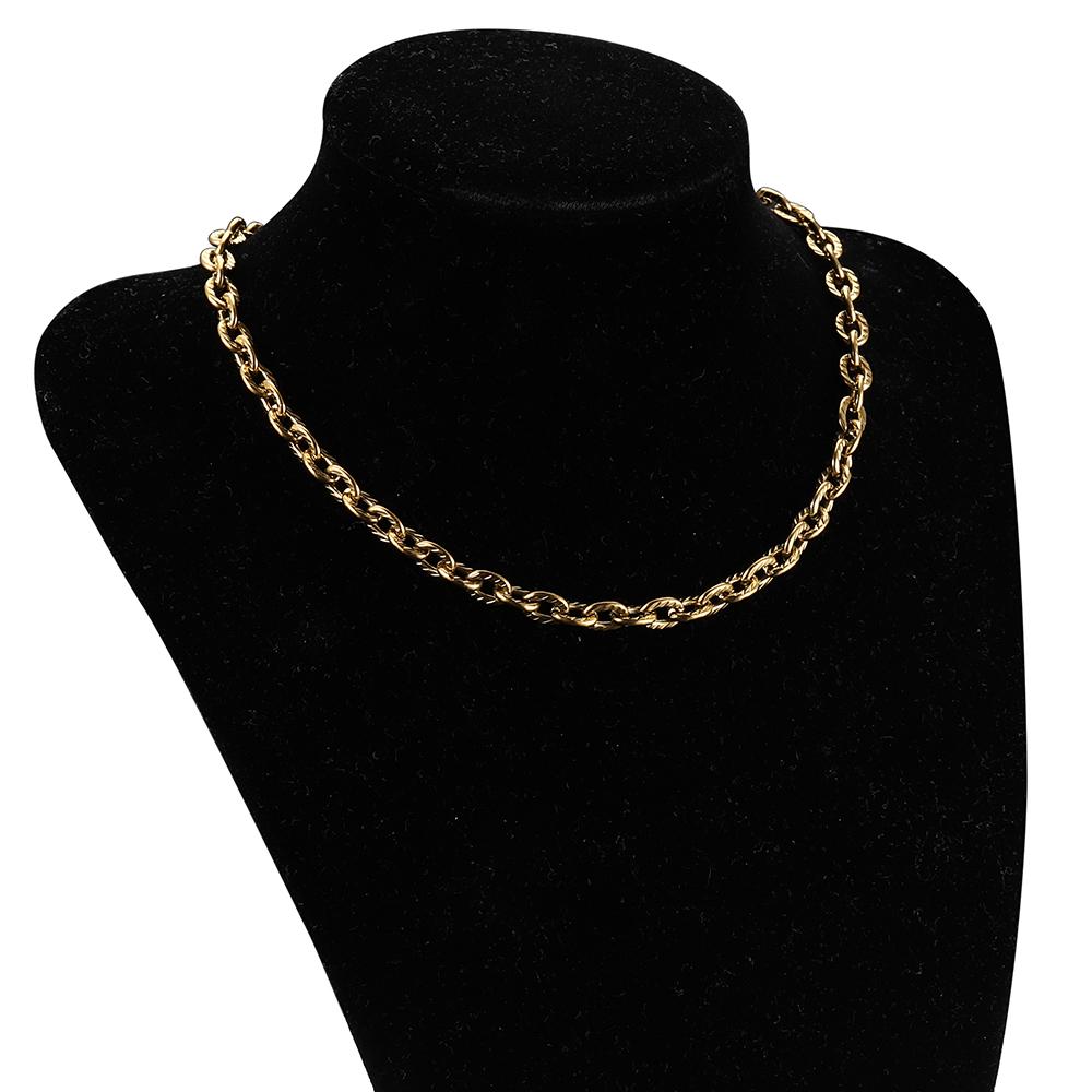 1Meter Stainless Steel Carving Rolo Cable Curb Chains for Gold Color Necklace Choker Bracelet Jewelry Making DIY Components