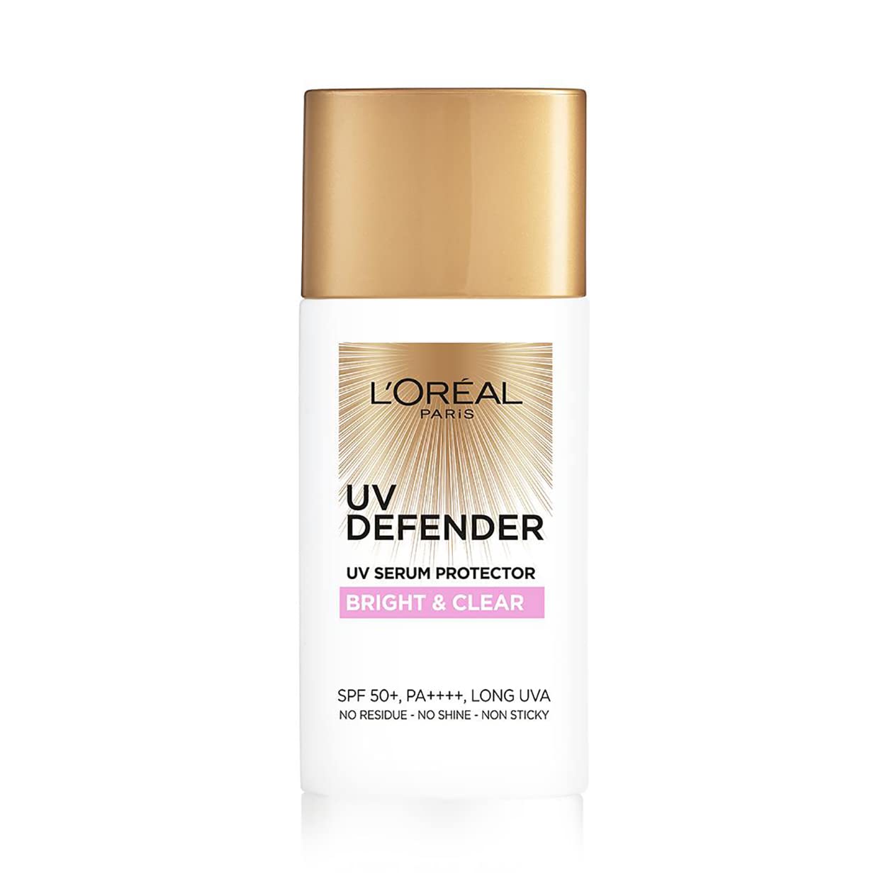 L Oréal Paris Sunscreen, UVA & UVB Protection, With SPF 50 PA+++, Bright & Clear, UV Defender Serum Protector, 50 ml