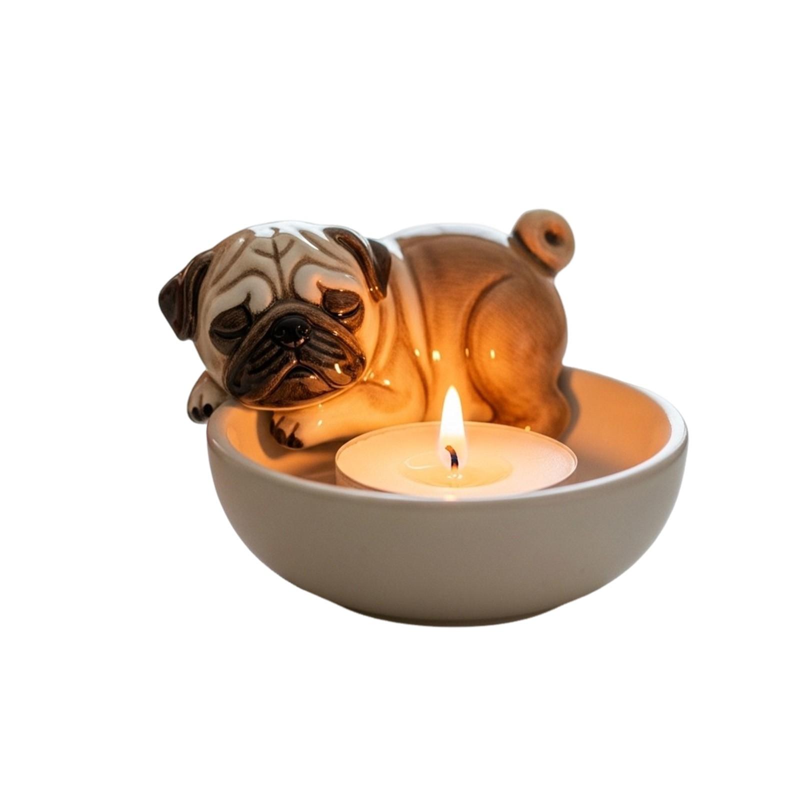 

Resin Puppy Candle Holder Ornaments Resin Ornaments Crafts One Size