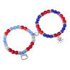 2Pcs/Set Gothic Spider Animal Beaded Bracelet Creative Heart Magnetic Matching Couple Bracelets for Women Men Halloween Gift