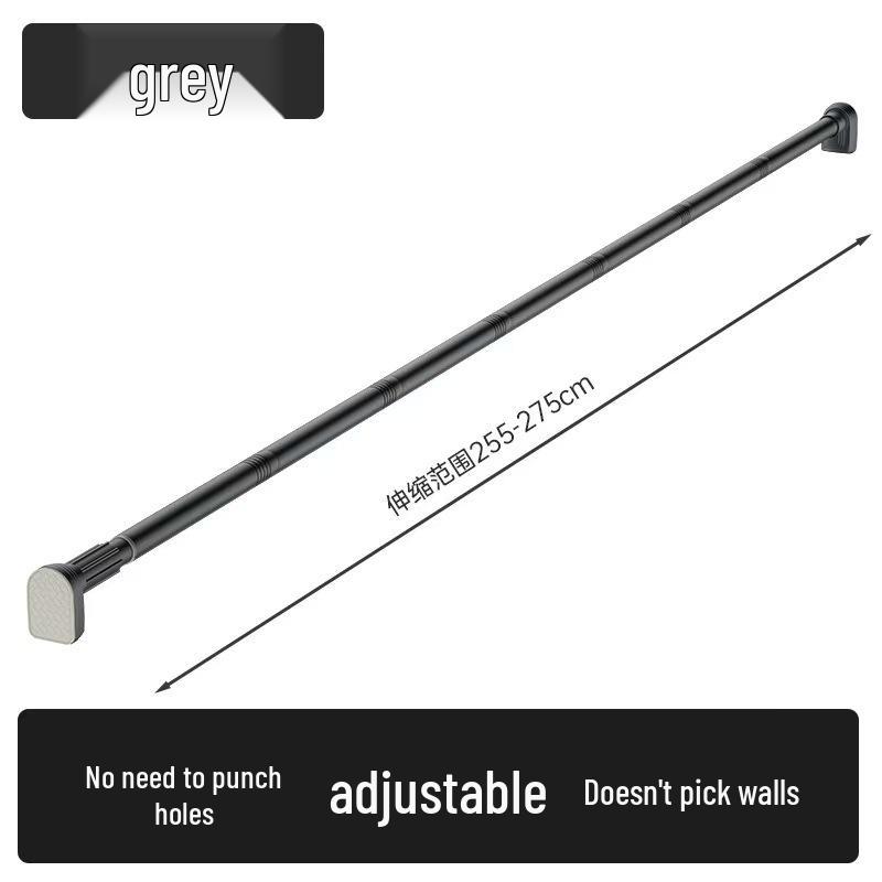 Ausziehbarer Duschvorhangstange aus Edelstahl ohne Bohren für Balkon und Fenster