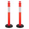 2 Pack Traffic Delineator Posts, 1140 Mm Traffic Safety Cones with Fillable Base and Reflective Strips, Heavy Duty Delineator Posts for Construction