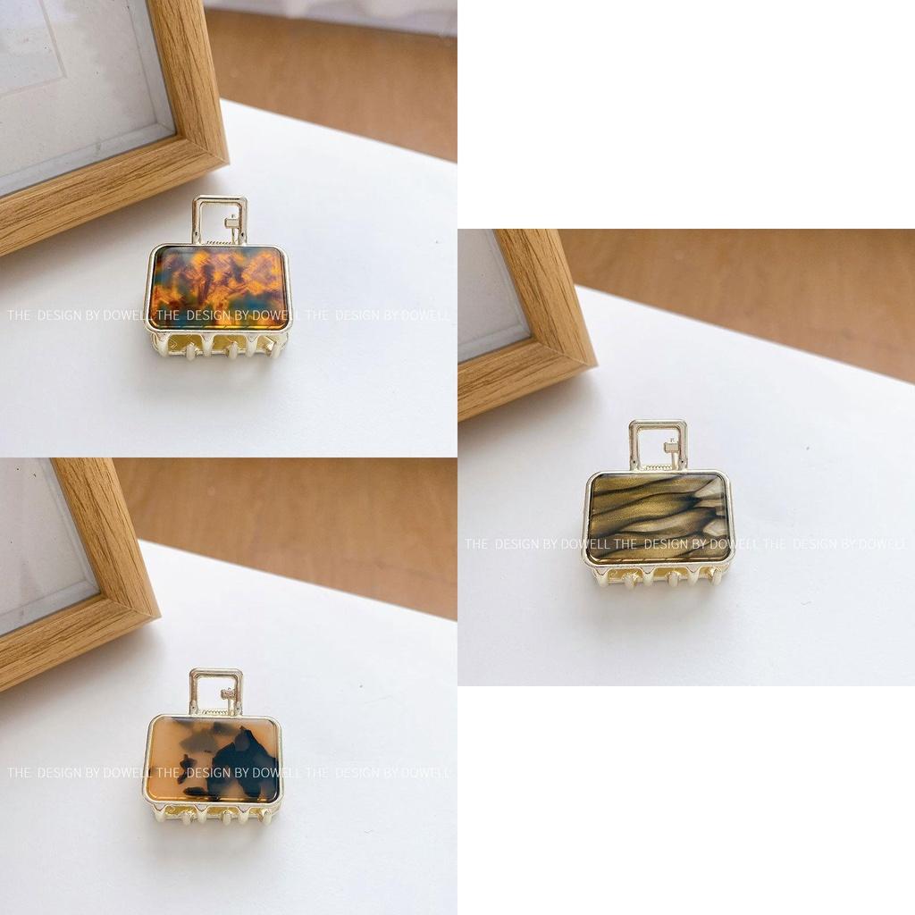 Elegant Vintage Square Hair Clip For Women Acetate Alloy Hairpin In Assorted Colors Trendy Geometric Hair Accessory