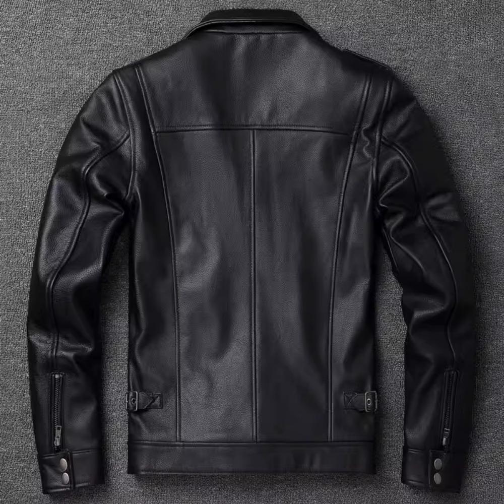 Chinese Size Black Real Cowhide M65 Hunting Leather Jacket Men Genuine Leather Coat Winter Pockets Jackets