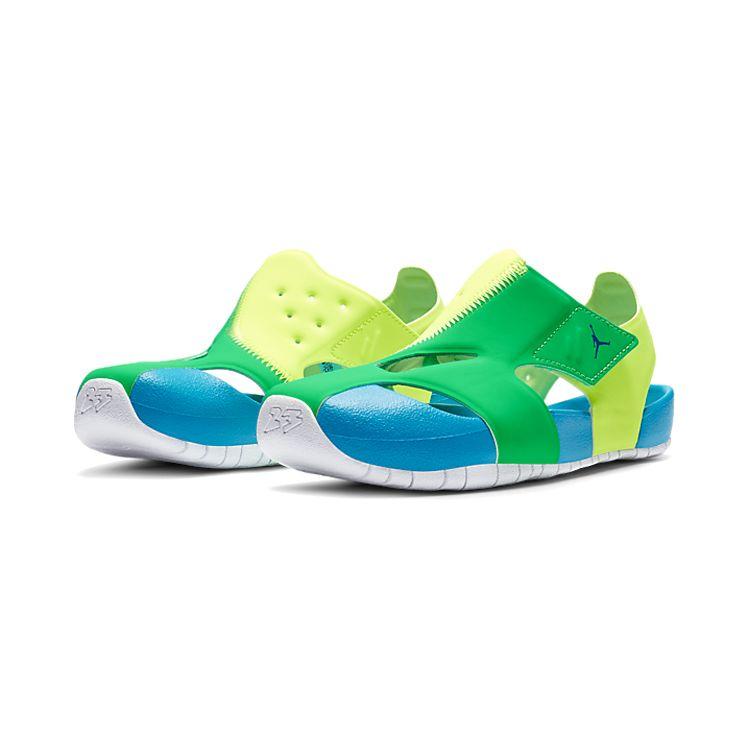 Jordan Flare Comfortable Lightweight Kids Sandals Kids Sandals Green Blue Yellow CI7849-300