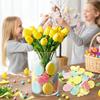 Easter Tulips Bouquet Set Realistic Artificial 60pcs Sponge Vase Fillers Artificial Easter Eggs Flowers Vase Filler Decor