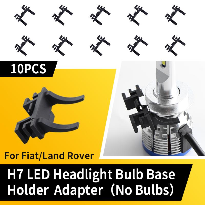 10PCS H7 LED Headlight Adapters Holders For Land Rover Discovery Ford Focus 2017 Fiat 500 No Bulb Only Base Adapters Holders