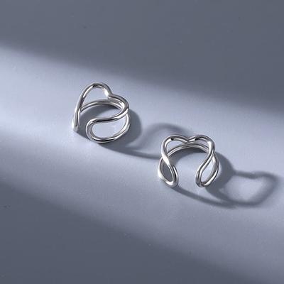 Daily Ear Cuff Earrings Simple Heart Frame