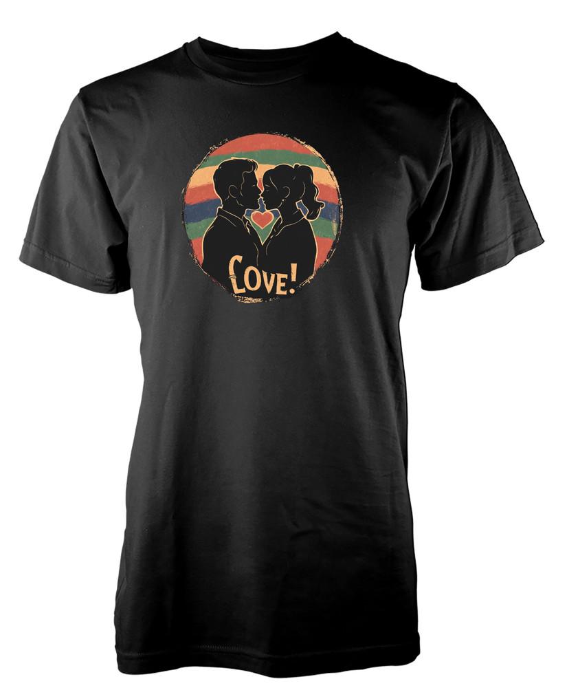 

Pride The Kiss Retro Loveheart Love Rainbow LQBTQ Unique Tshirt Adult and Kids M