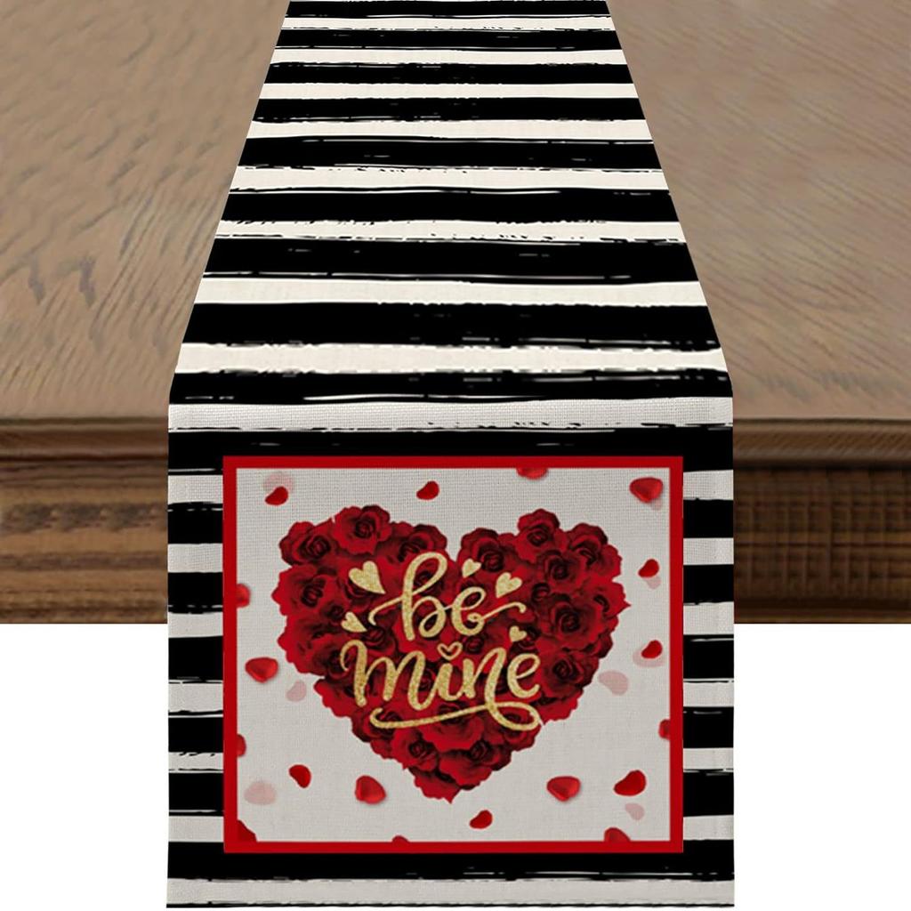 Desktop Ornaments Love Table Flag Tablecloth 33*183cm Table Runner For Festive Atmosphere Event Decoration Valentine's Day Party