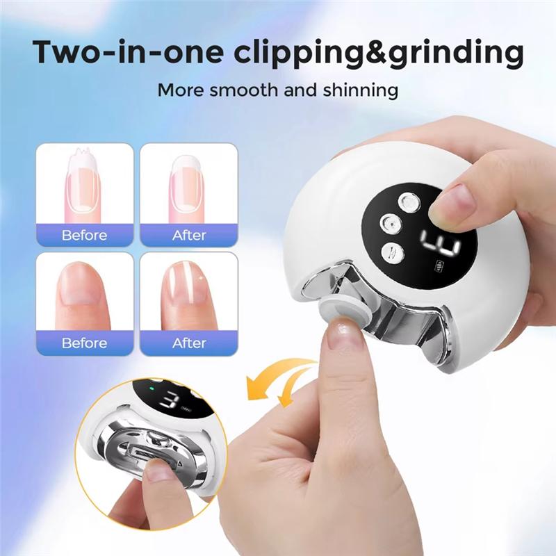 2025 Trend Electric Nail Clippers 360° Rotating Automatic Trimmer Adult Baby Toe Scissors Pedicure Finger Nail Manicure