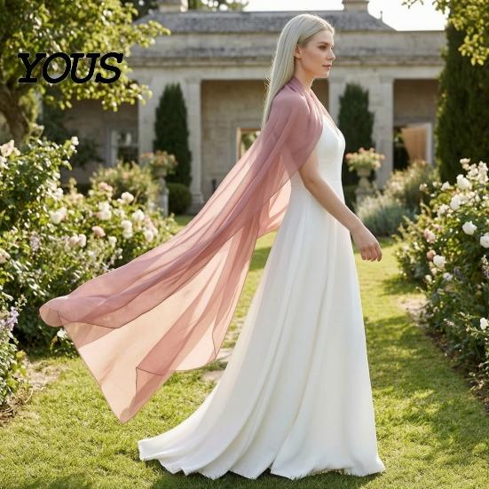 Comoda Coperta per Eventi Speciali Sciarpe e Coprispalle da Donna Abiti da Sera, Foulard da Matrimonio Trasparente Sposa, Sciarpa in Chiffon Morbida Abito Formale Donna, Elegante