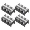 4pcs Wire Barrier Block Terminal Strip Professional TC Fixed Dual Row Covered Terminal Strip 600V 60A 3 Bits (603)