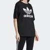Adidas Trefoil Logo Crew Neck T-Shirt Women Tops Black EC1884