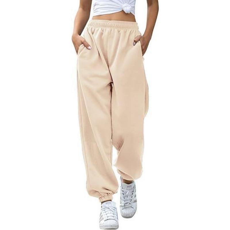 Women Elastic Waist Jogger Sweatpants With Pockets Casual Loose Fit