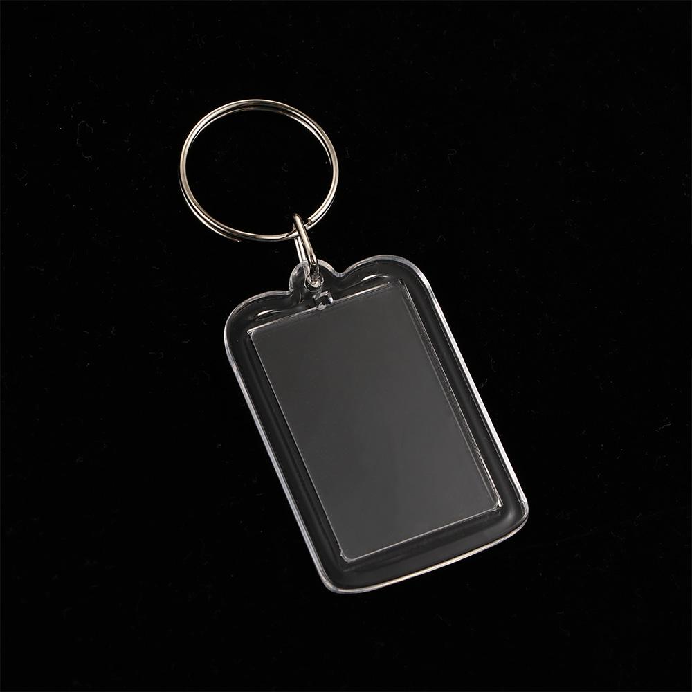 

Acrylic Rectangle Split Ring Key Holder Photo Keychain Blank Frame Keychain Picture Frame Keyring