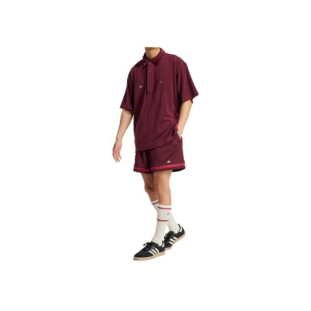 adidas Originals Jude Bellingham Comfortable Classic Fashion Versatile Short Sleeve Polo Shirt Men Tops Dark-Purple JV9273