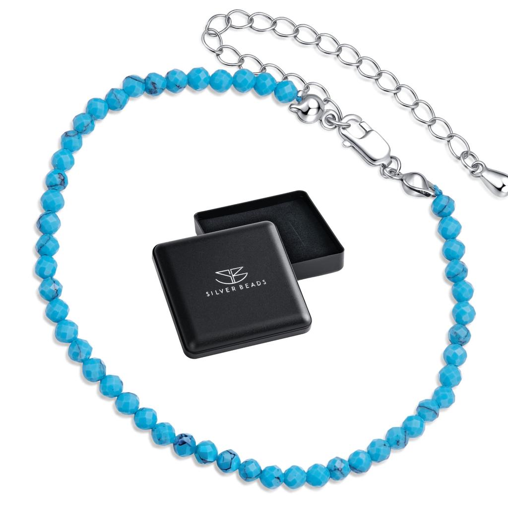 Silver Bracelet with Blue Crystals, Silver 925