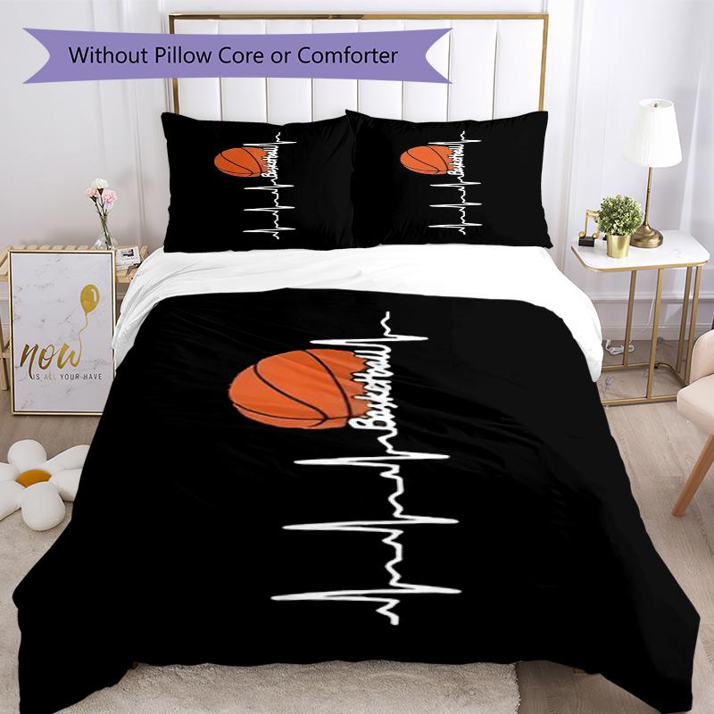 3pcs Basketball Bedding Set Duvet Cover Closure Includes 1 Duvet Cover & 2 Pillowcases, Soft and Comfortable for All Seasons.