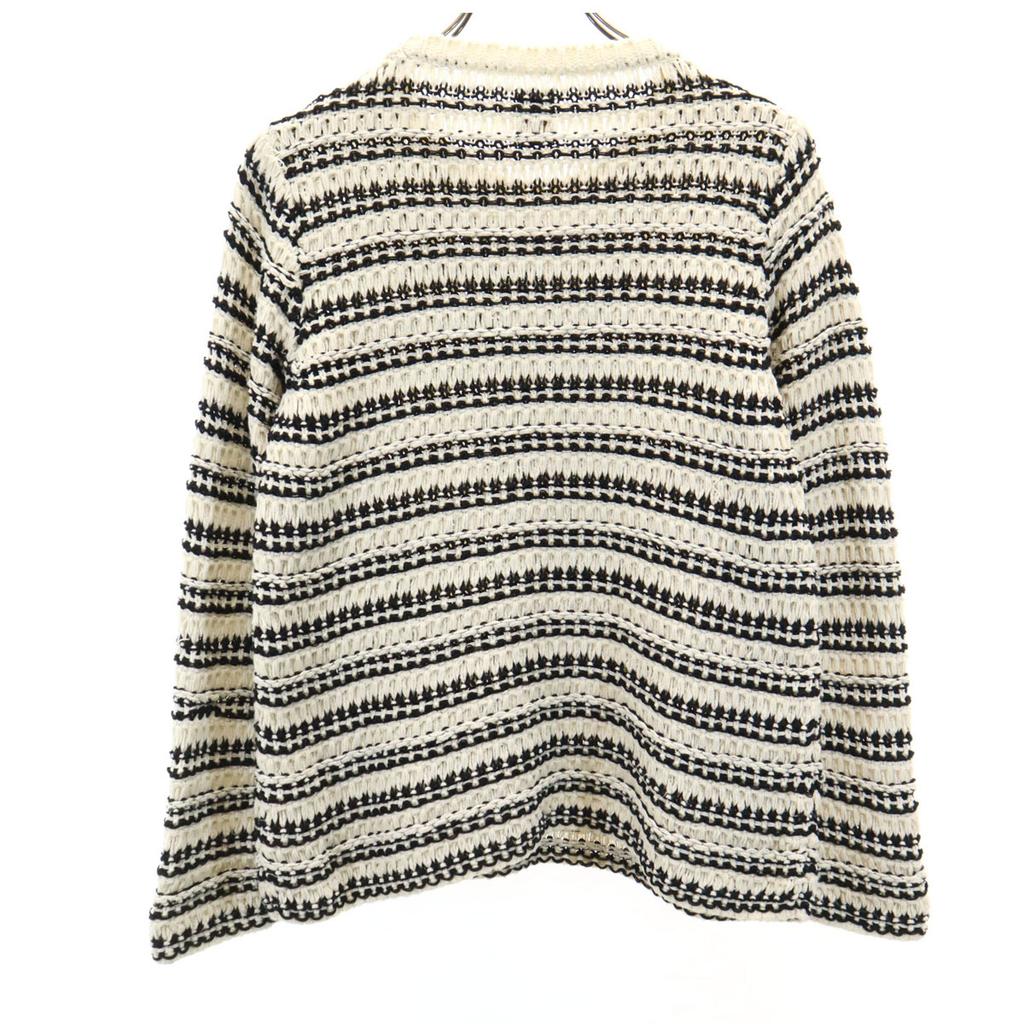 BATONER Border Pattern Long sleeve knit 1 Ivory Women Used