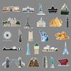 64 Landmark Building Graffiti Creative Laptop Bicycle Scooter Car Waterproof Decorative Stickers
