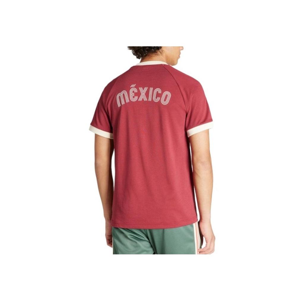 Adidas Originals Logo Print Three-Stripe Short Sleeve T-Shirt Men Tops Red IU2177