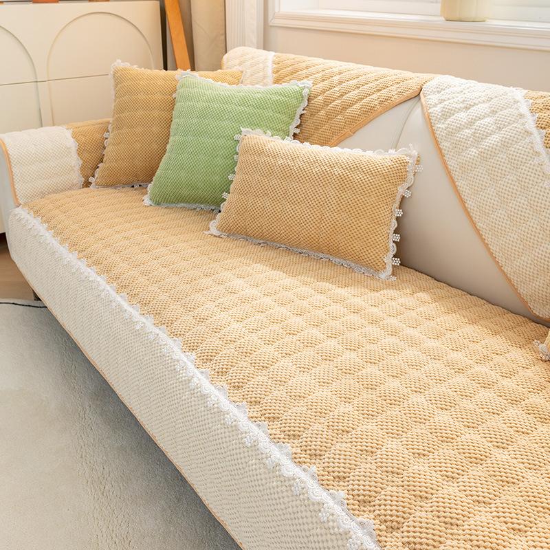 Sofa Cushion Four Seasons Universal Modern Simple Non-Slip Thick Leather Cushion Plush Sofa Cover Full Cover Towel Winter