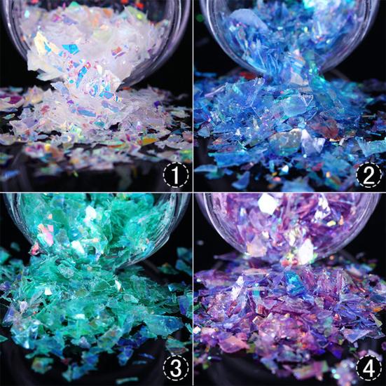 Nail Giltter Sequines Fluorescent Glass Paper Dust Powder Nail Art DIY Decor